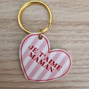 Porte-clés coeur / Je t'aime maman