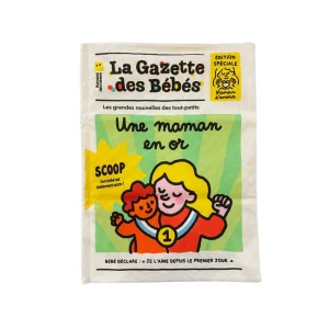Journal bébé tissus Crinkly "Mon premier journal qui crépite" / Une maman en or