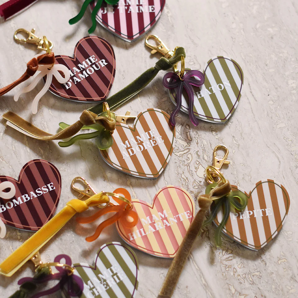 Miroir de sac - grigri coeur / Maman chérie – Image 2