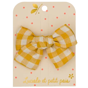 Barrette Petit Noeud moutarde Vichy